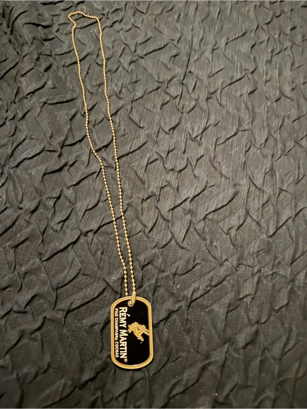 Black & Gold Dog Tag Pendant - Brand Logo Necklace